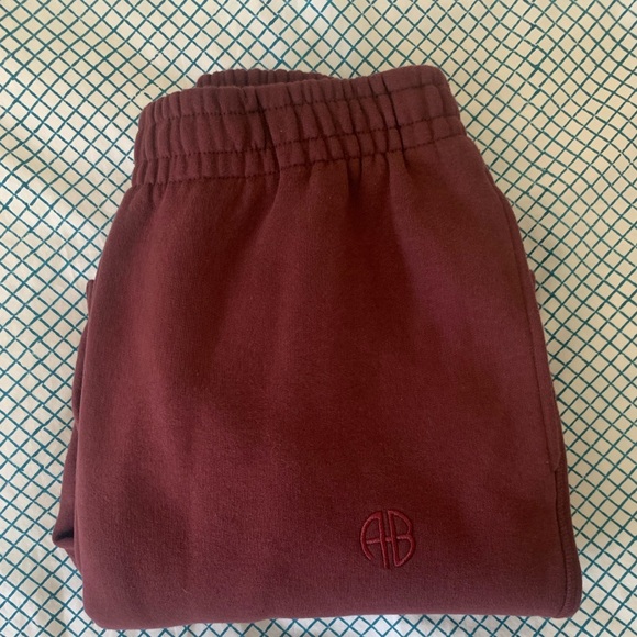 Anine Bing Karter Joggers Burgundy Size Medium NEW Women's Burgundy Sweatpants - Picture 7 of 16